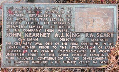 Mitchell Forest Co Operative Creamery Plaque Inscription