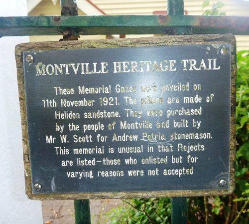 Montville Memorial Gates : 05-January-2013 Montville Memorial Gates : 05-January-2013