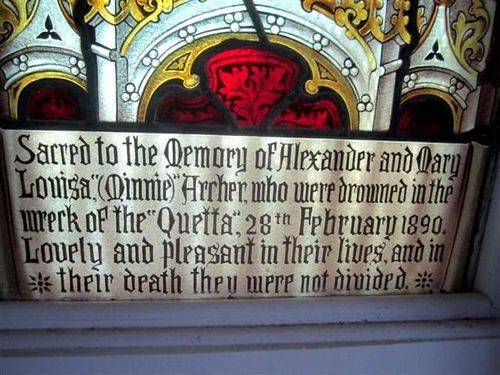 Archer Memorial Window Inscription : 22-07-2013 Archer Memorial Window Inscription : 22-07-2013