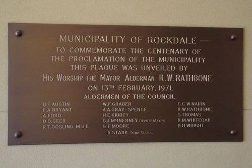 Municipality of Rockdale Centenary : 13-May-2014 Municipality of Rockdale Centenary : 13-May-2014