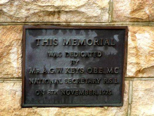 Narooma War Memorial Dedication Plaque Narooma War Memorial Dedication Plaque
