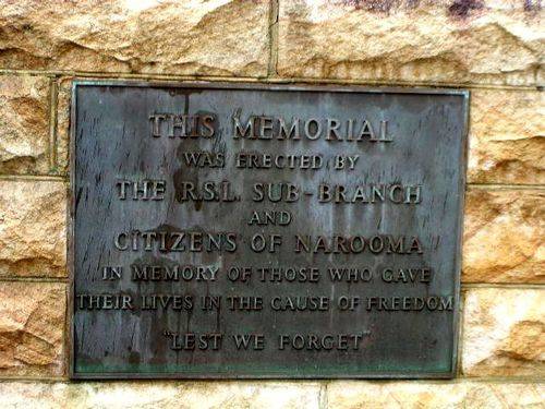 Narooma War Memorial Inscription Plaque