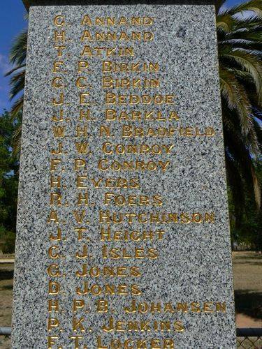 Newstead War Memorial Left Side Newstead War Memorial Left Side