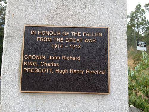 Noojee War Memorial Plaque 2 : March 2014 Noojee War Memorial Plaque 2 : March 2014