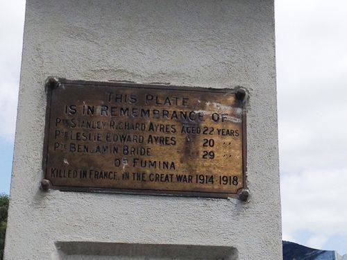 Noojee War Mem Fumina Plaque : March 2014 Noojee War Mem Fumina Plaque : March 2014