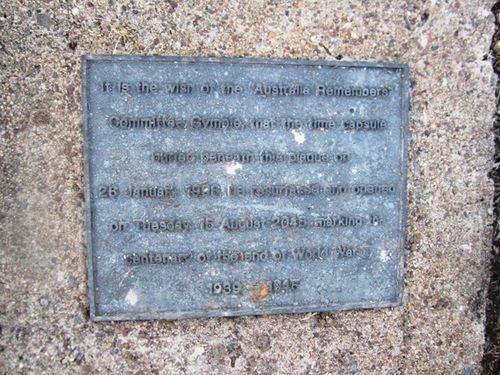 Normanby Hill remembrance Park Plaque 2 : 07-08-2013