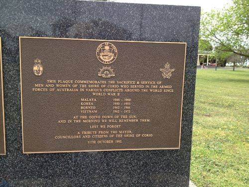 North Geelong Right Inscription 1 : October 2013