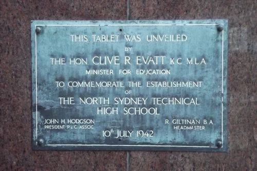 North Sydney THS Plaque : May 2014