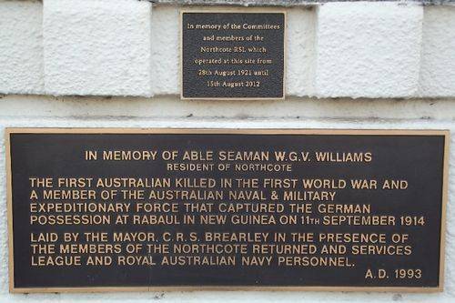 Northcote RSL Plaque 2 : July -2014