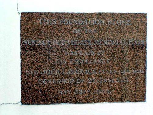 Nundah Northgate Memorial Hall Foundation Stone Nundah Northgate Memorial Hall Foundation Stone