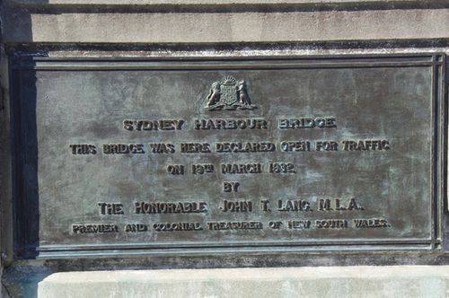 Opening of Sydney Harbour Bridge Plaque 2 : October 2013