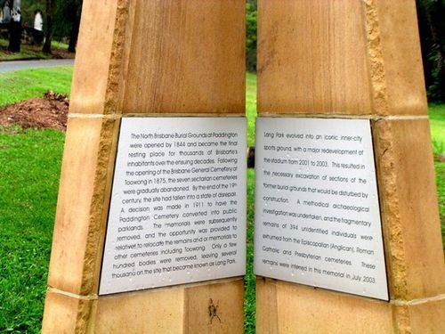 Paddington Cemetery Memorial Inscription