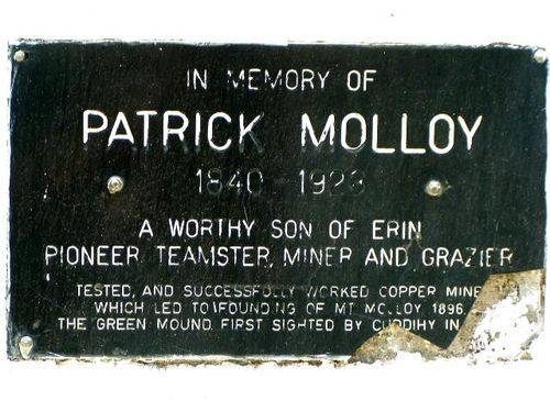 Patrick Molloy Inscription Plaque Patrick Molloy Inscription Plaque