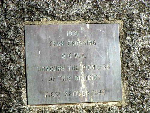 Peak Crossing Pioneers PLaque