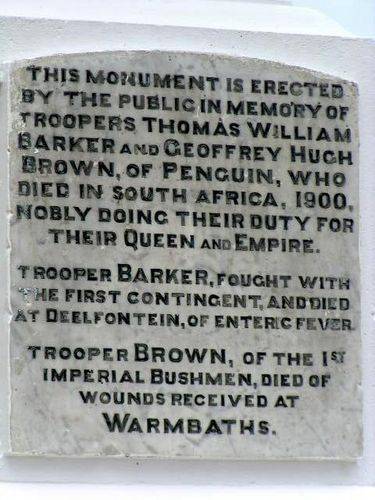 Penguin Boer War Memorial