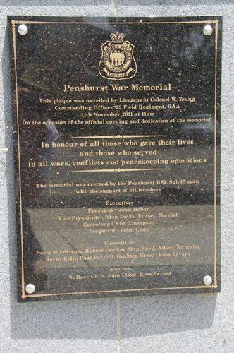 Dedication Plaque : April 2014
