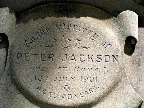 Peter Jackson Memorial Inscription