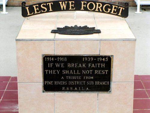 Pine Rivers RSL Cenotaph Plaque Pine Rivers RSL Cenotaph Plaque
