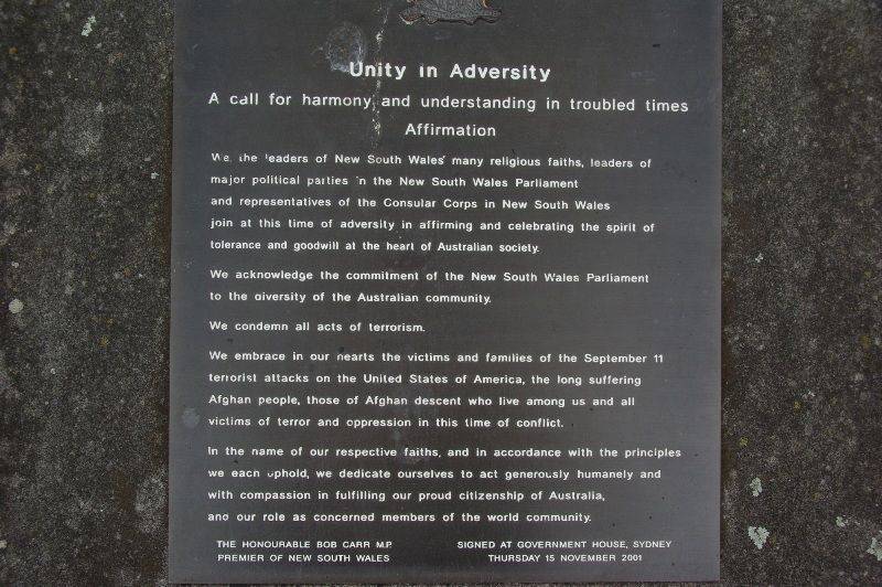 Unity in Adversity Plaque: 08-November-2016