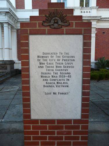 Preston War Memorial : 11-May-2012