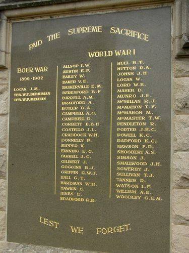 Quirindi Honour Roll : 16-August-2014 Quirindi Honour Roll : 16-August-2014