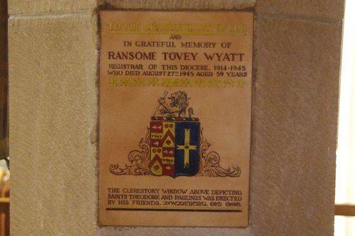 Wyatt Plaque : August-2014 Wyatt Plaque : August-2014