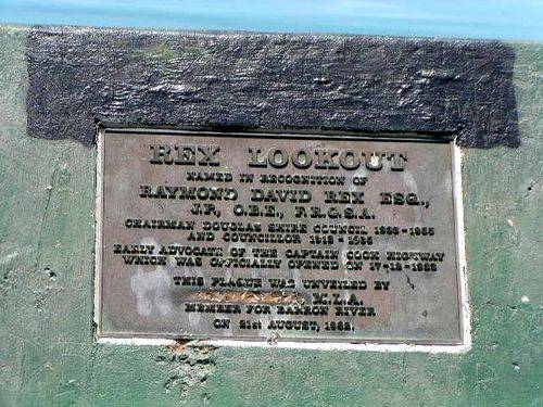 Rex Lookout Plaque