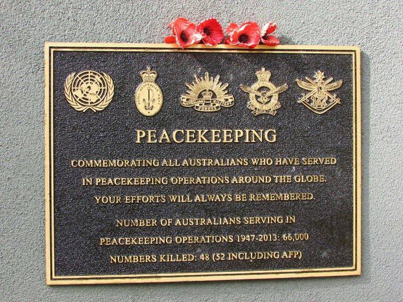 Peace Keeping Plaque: 05-May-2016 Peace Keeping Plaque: 05-May-2016