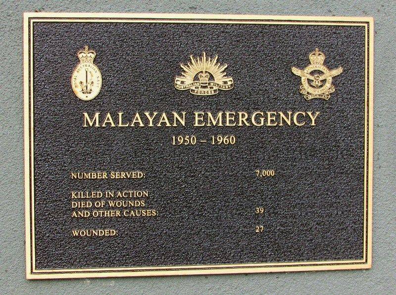Malayan Emergency Plaque: 05-May-2016 Malayan Emergency Plaque: 05-May-2016