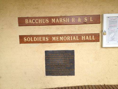 Bacchus Marsh RSL Memorial Hall : October 2013 Bacchus Marsh RSL Memorial Hall : October 2013