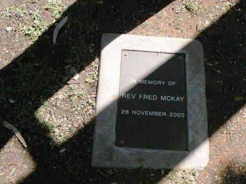Reverend Fred Mackay Plaque Reverend Fred Mackay Plaque