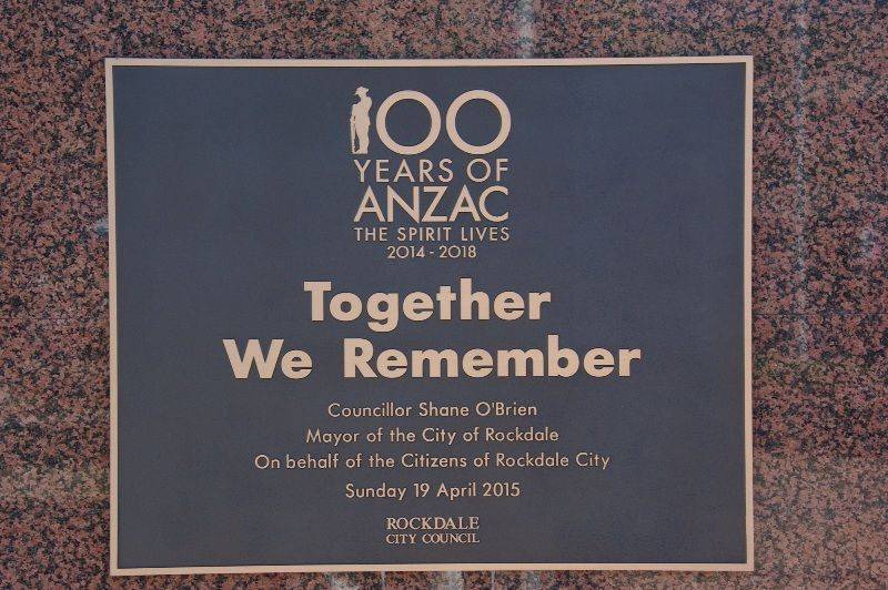 ANZAC Centenary Plaque : 05-May-2015