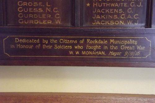 Rockdale Honour Roll Dedication : August-2014