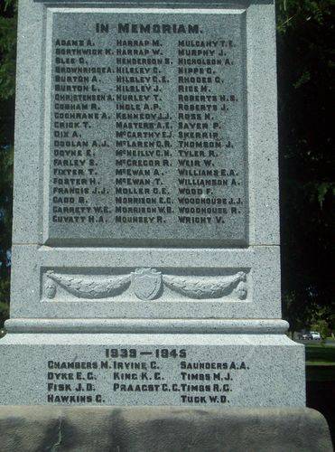 Rosedale War Memorial : 12-December-2011
