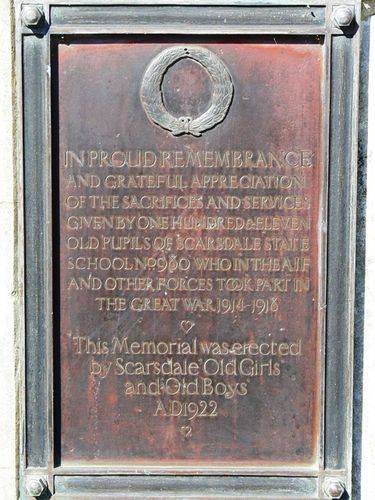 Scarsdale Primary School Memorial Gates Scarsdale Primary School Memorial Gates