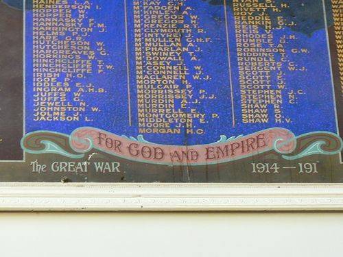 Shire of Rochester Honour Roll : 27-April-2013 Shire of Rochester Honour Roll : 27-April-2013