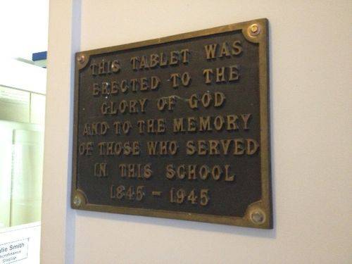 Methodist School Centenary Plaque : December 2013 Methodist School Centenary Plaque : December 2013