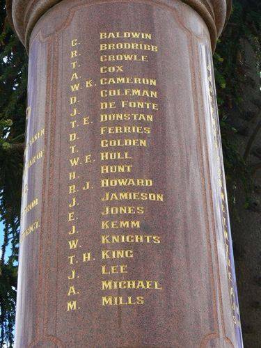 St Arnaud Boer War Memorial Left Side St Arnaud Boer War Memorial Left Side