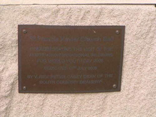 St Francis Xavier Bell Plaque
