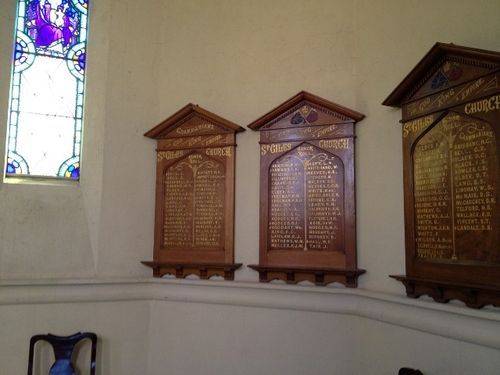 St Giles Honour Rolls : November 2013