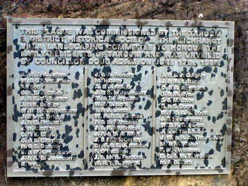 Taroom Pioneers Memorial Plaque