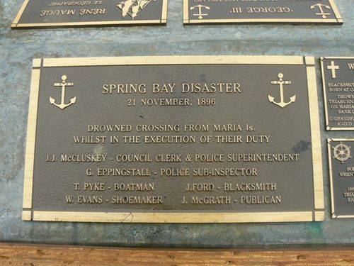 Spring Bay Disaster Plaque : 2007