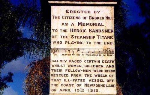 Titanic Bandsmen Memorial Inscription Front