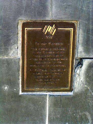 Toogoolawah Pioneers Inscription Plaque