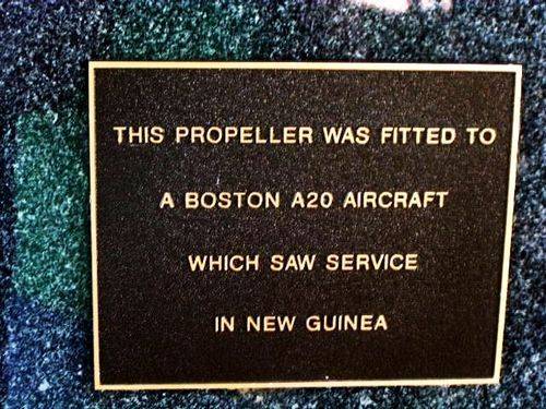 Toowoomba RAAF Memorial Propellor Plaque Toowoomba RAAF Memorial Propellor Plaque