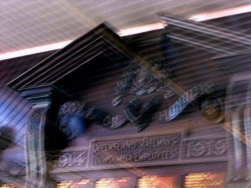 Top View of Roll of Honour through glass Top View of Roll of Honour through glass