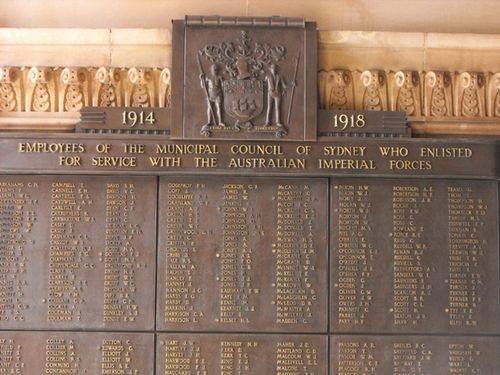 Town Hall World War One Honour Roll : 21-December-2012 Town Hall World War One Honour Roll : 21-December-2012