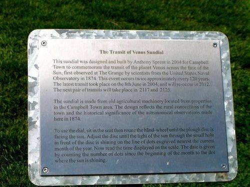 Transit of Venus   Inscription