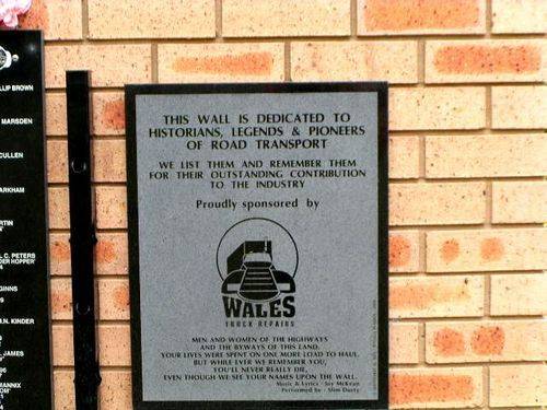 Truck Drivers Memorial Inscription Plaque 2