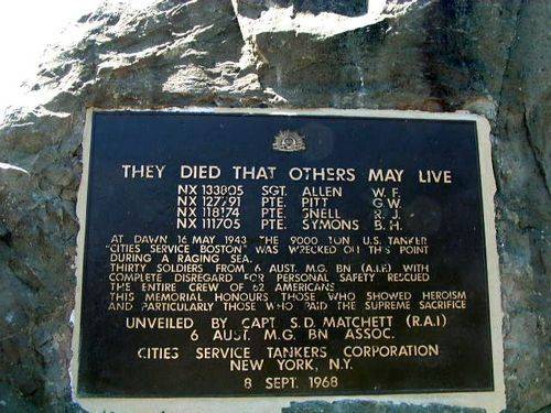 US Cities Service Boston Inscription